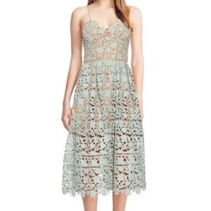 SOLD New Self Portrait Azalea Mint Midi Lace Dress